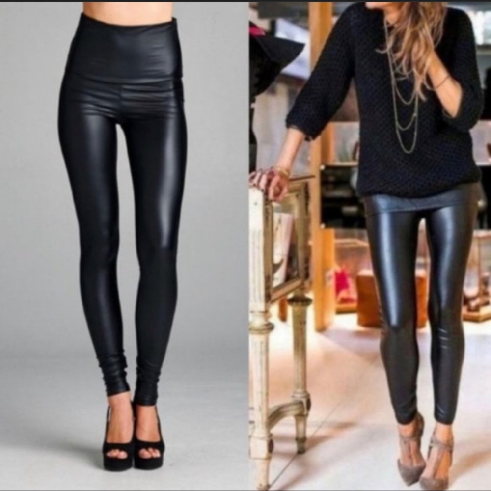 Midnight Faux Leather Legging-LAST PAIR - Picture 3 of 5